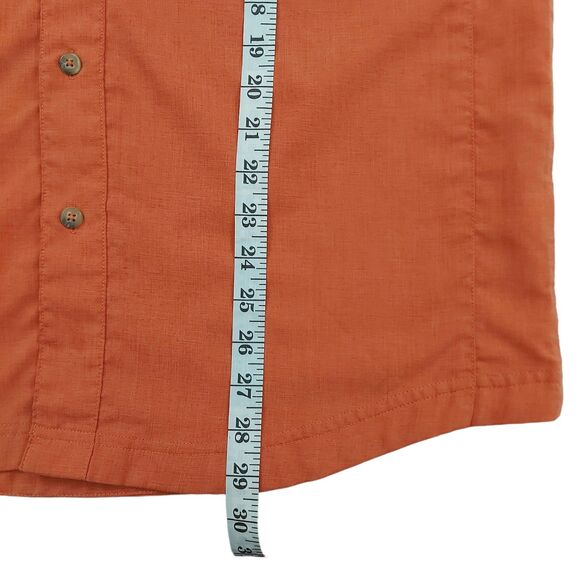 Royal Robbins Shirt Mens Medium Orange Button Up Short Sleeve Breathable Outdoor - Picture 9 of 12